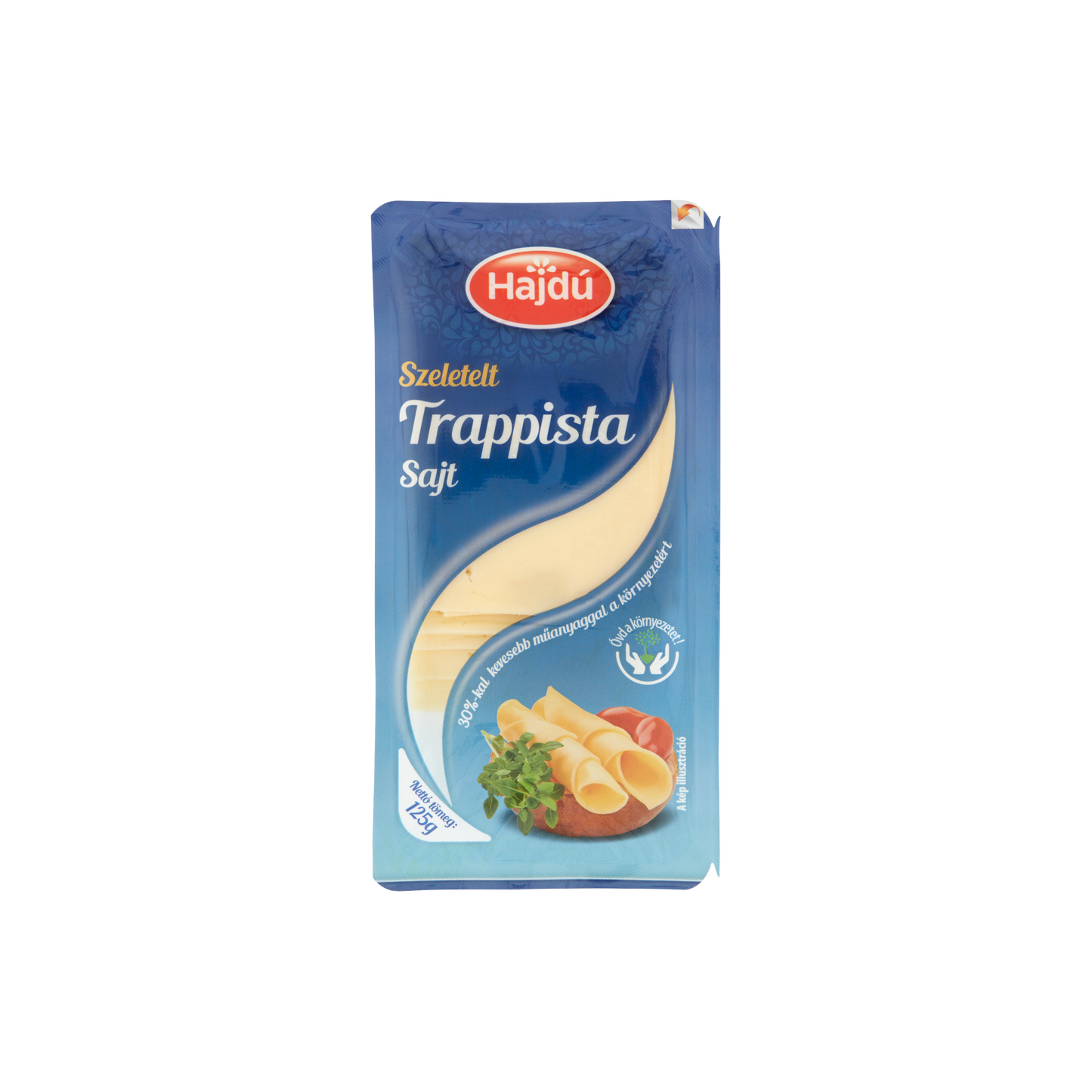 Hajdú zsíros, félkemény, szeletelt trappista sajt 125 g