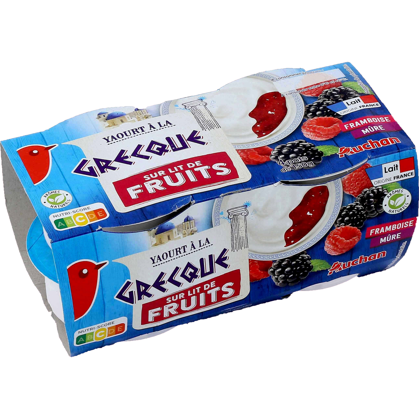 Auchan Kedvenc Görög joghurt szeder-, málna ízesítésű 4 x 150 g