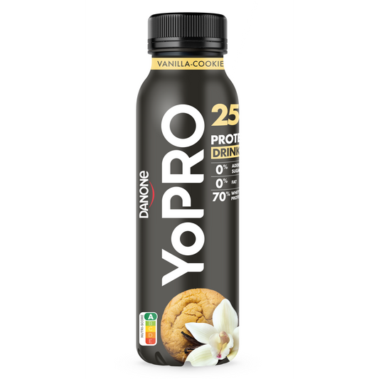 Danone YoPro vaníliáskeksz-ízű sovány joghurtital édesítőszerekkel 300 g