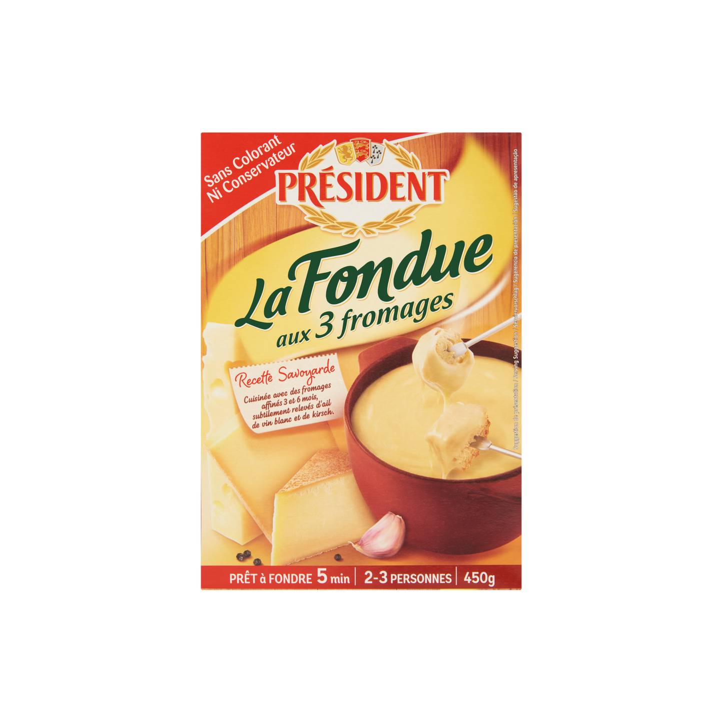 Président 3 sajtos fondü 450 g