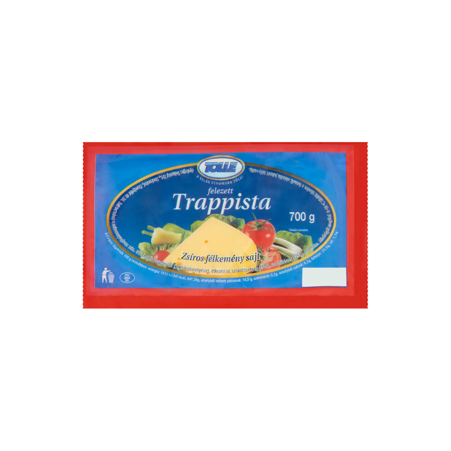 Tolle Trappista felezett zsíros félkemény sajt 700 g