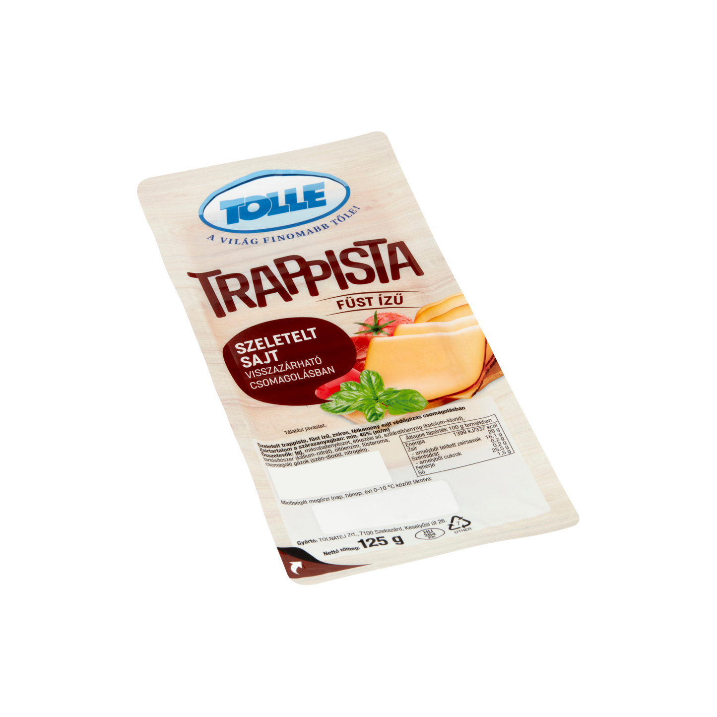 Tolle füst ízű szeletelt trappista sajt 125 g