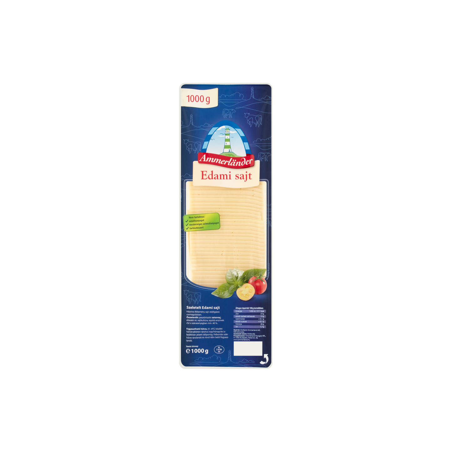 Ammerländer szeletelt edámi sajt 1000 g