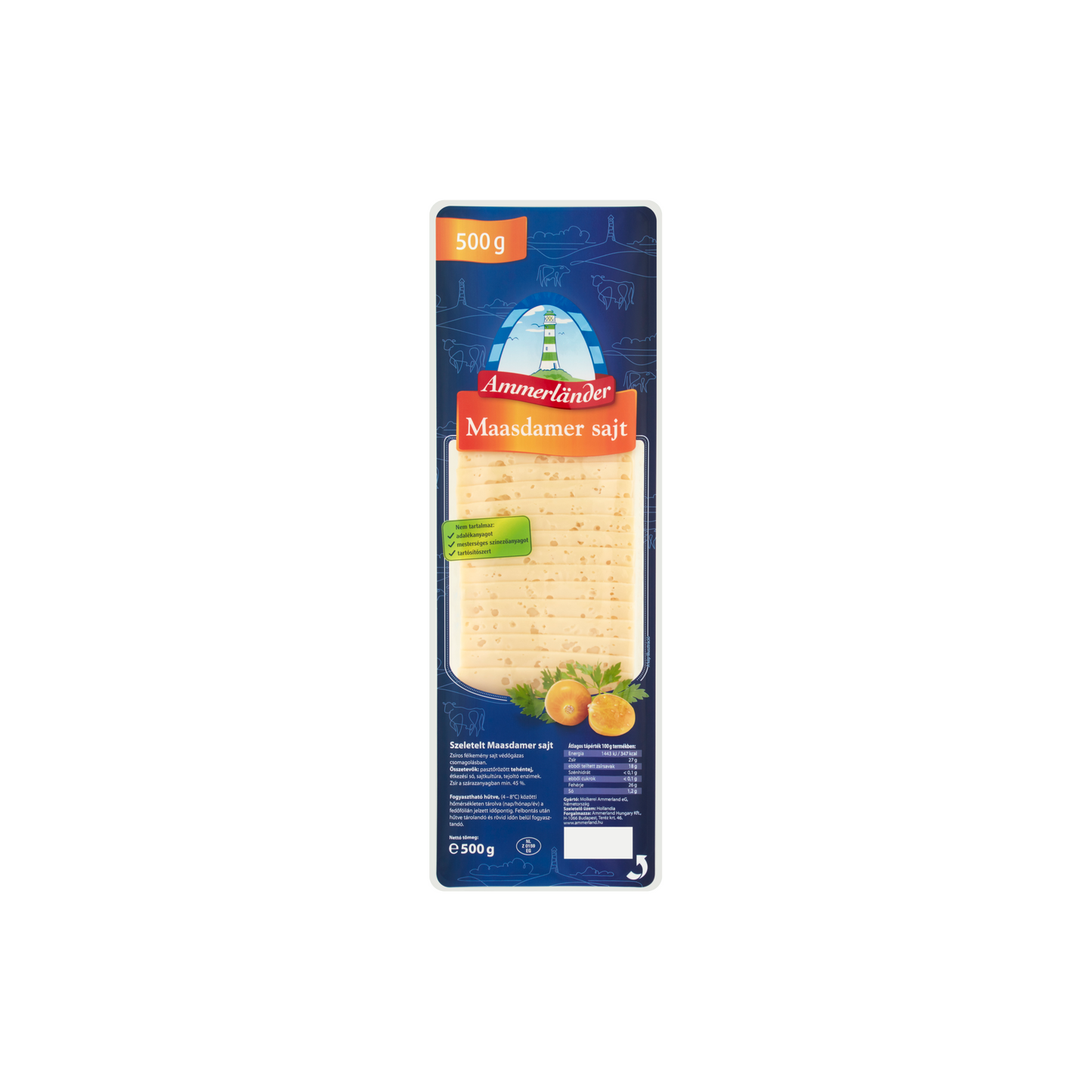 Ammerländer szeletelt maasdamer sajt 500 g