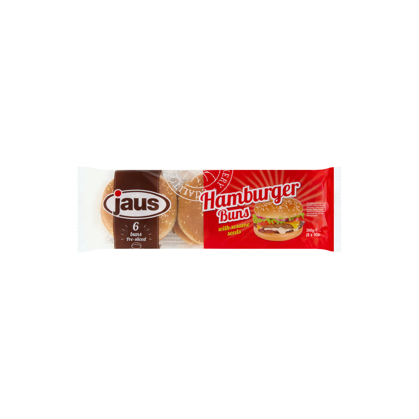 Jaus szezámmagos hamburger zsemle 6 x 50 g (300 g)