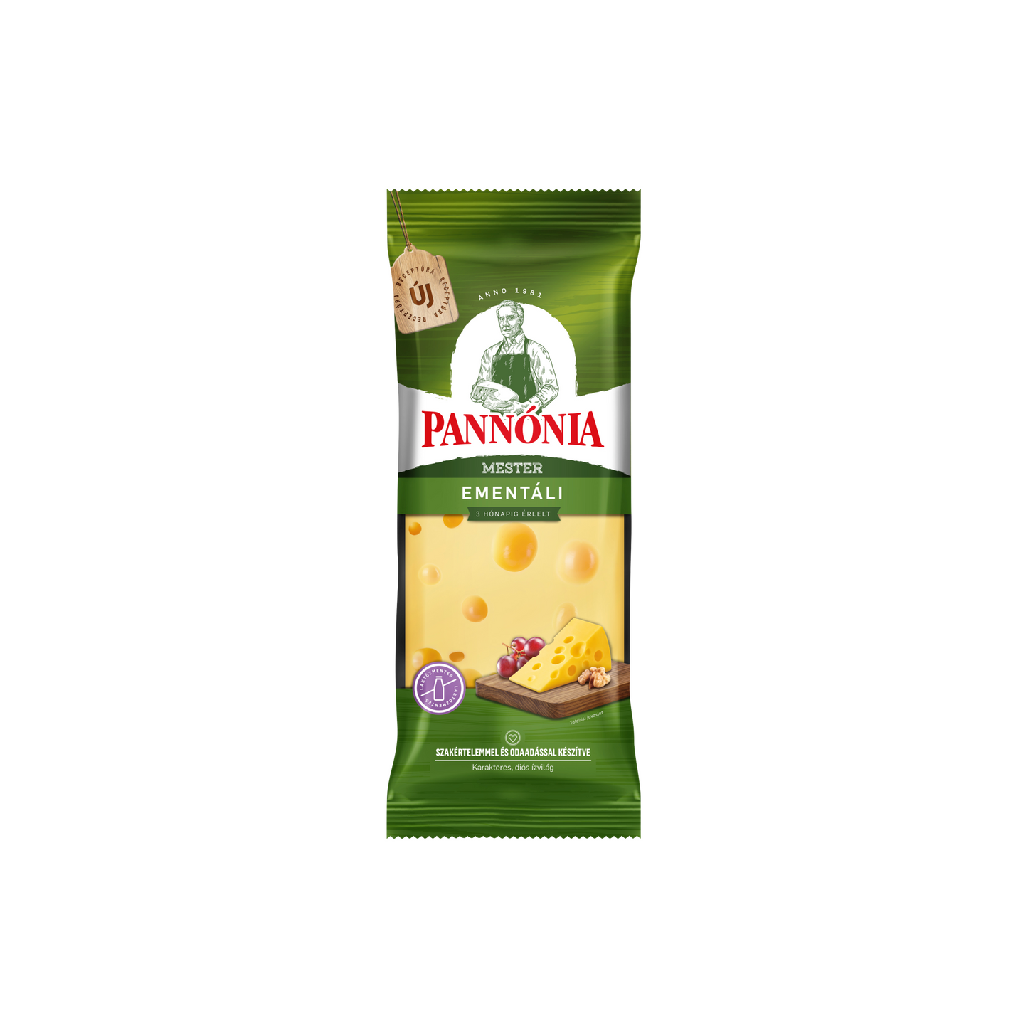 Pannónia Mester Ementáli zsíros, kemény, erjedési lyukas tömbsajt 1 kg